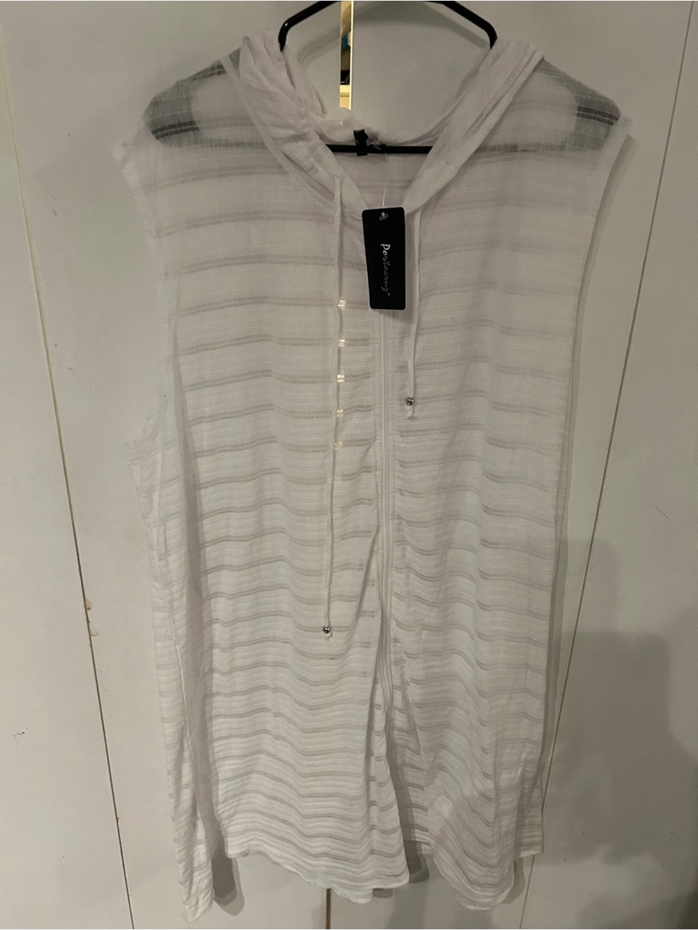 Lightweight White Hooded Swim Coverup Tunic